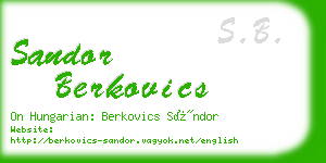 sandor berkovics business card